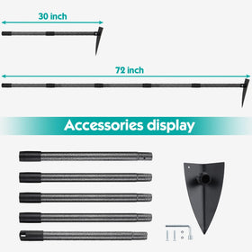 Lcokeiy triangle hoe connection features anti-rust coating for longevity.