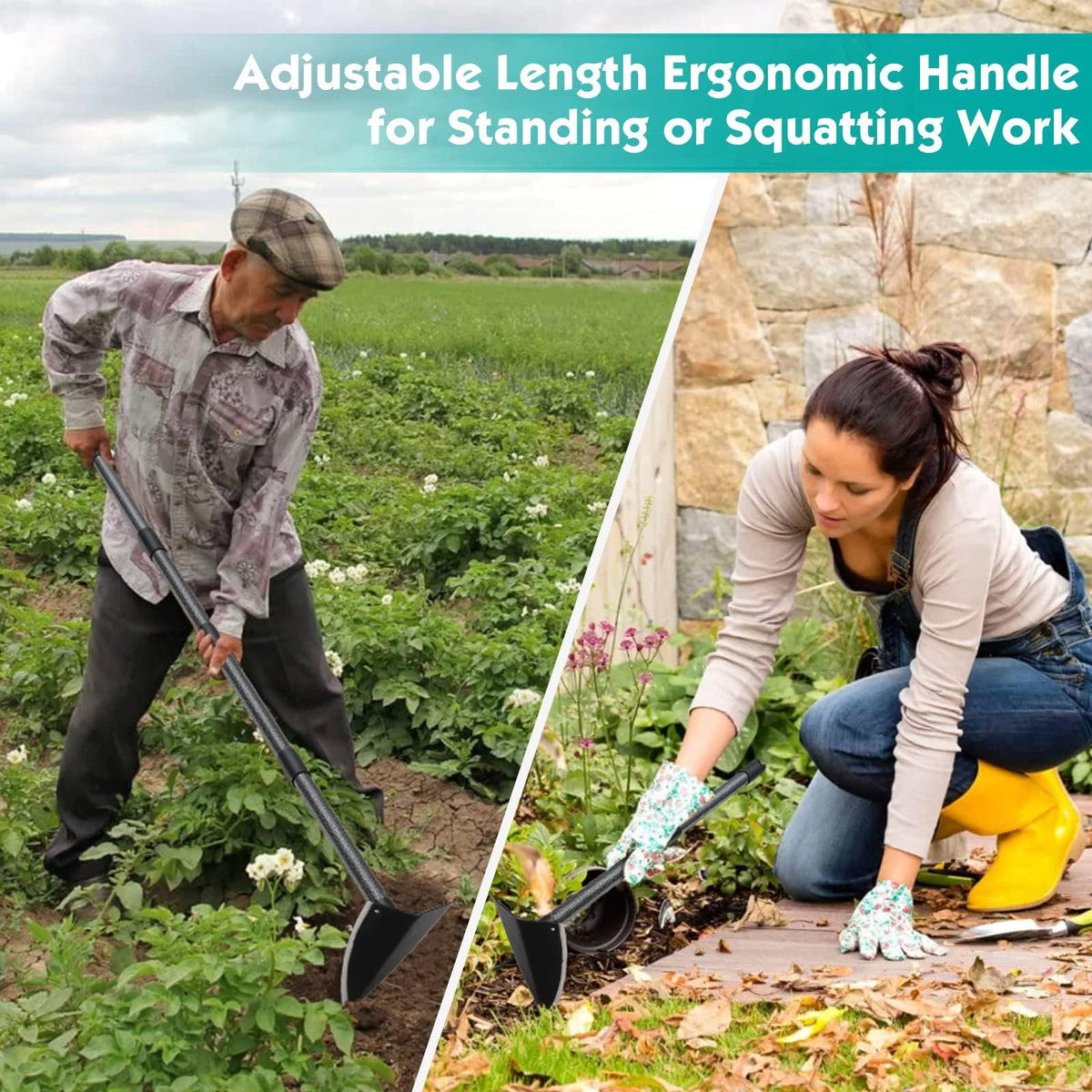 Lcokeiy triangle hoe disassembled for easy transport and packing.