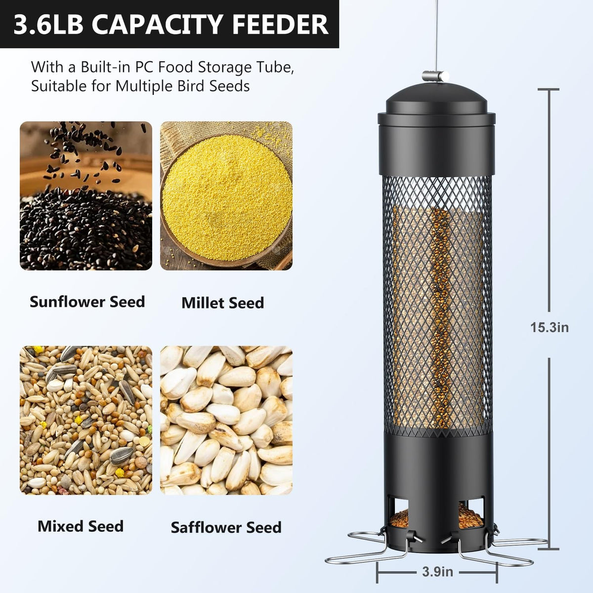 LCSEVEN clear seed tube lets you monitor seed levels at a glance