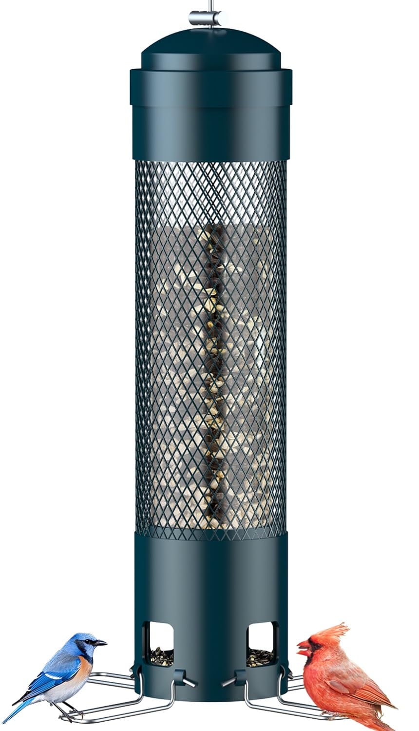 LCSEVEN bird feeder outdoors showing squirrel-proof design for uninterrupted bird visits.