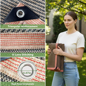 LCYFBE shade cloth 6x8ft mocha garden use provides sun protection while improving air flow.