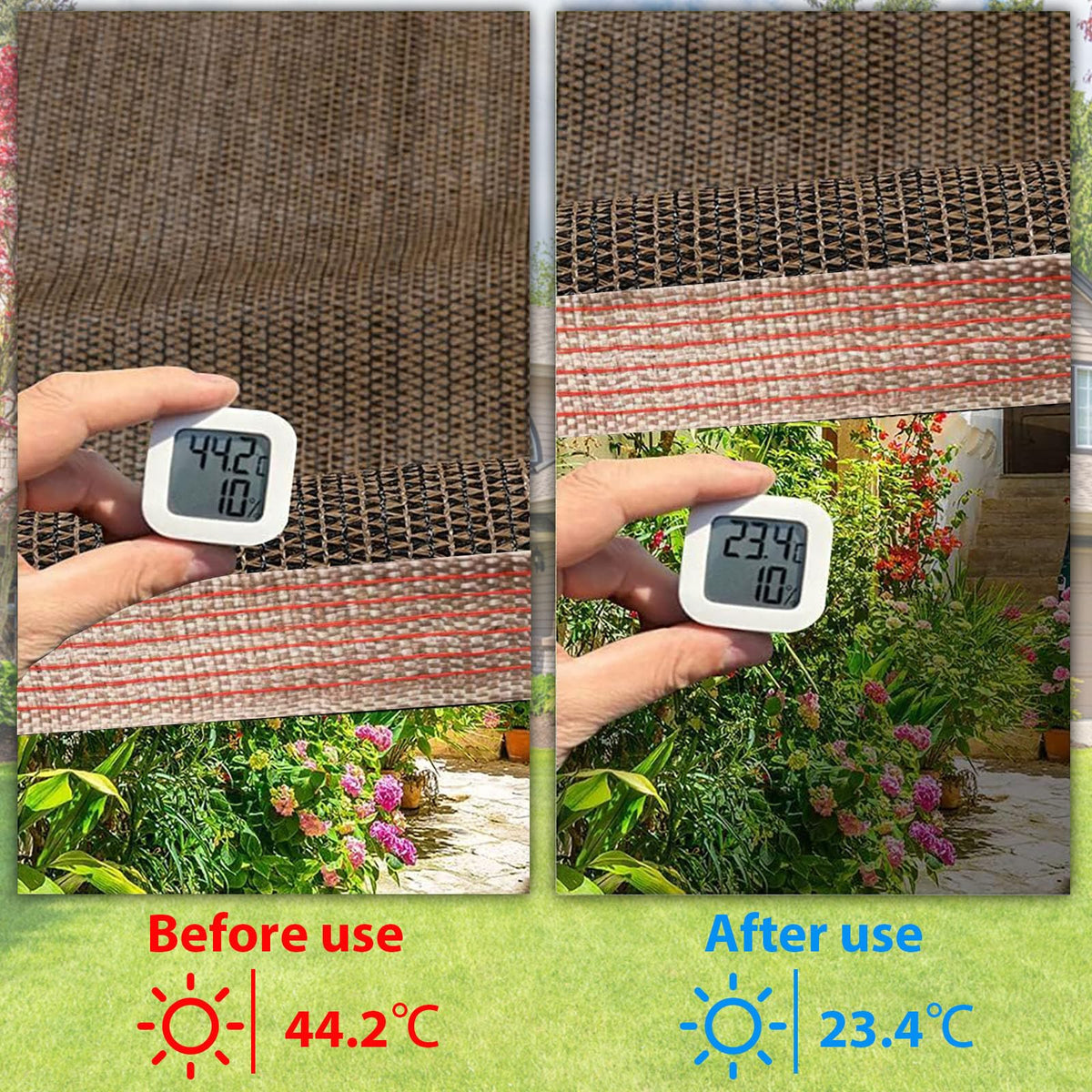 LCYFBE shade cloth 6x8ft mocha sun protection reduces glare on patios.