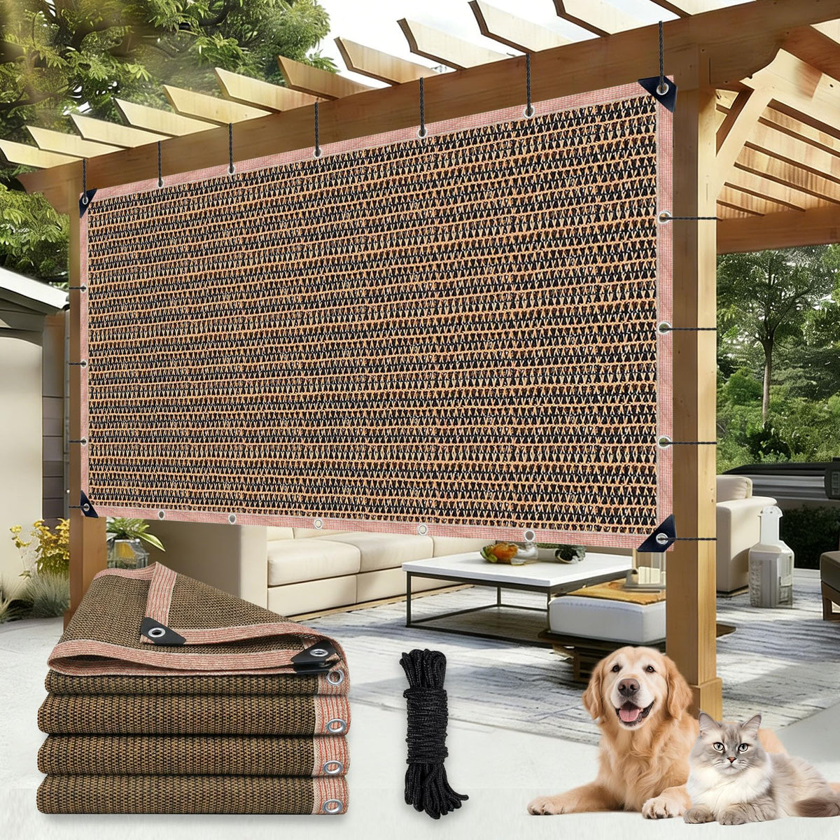 LCYFBE sun shade cloth with grommets provides durable outdoor shade