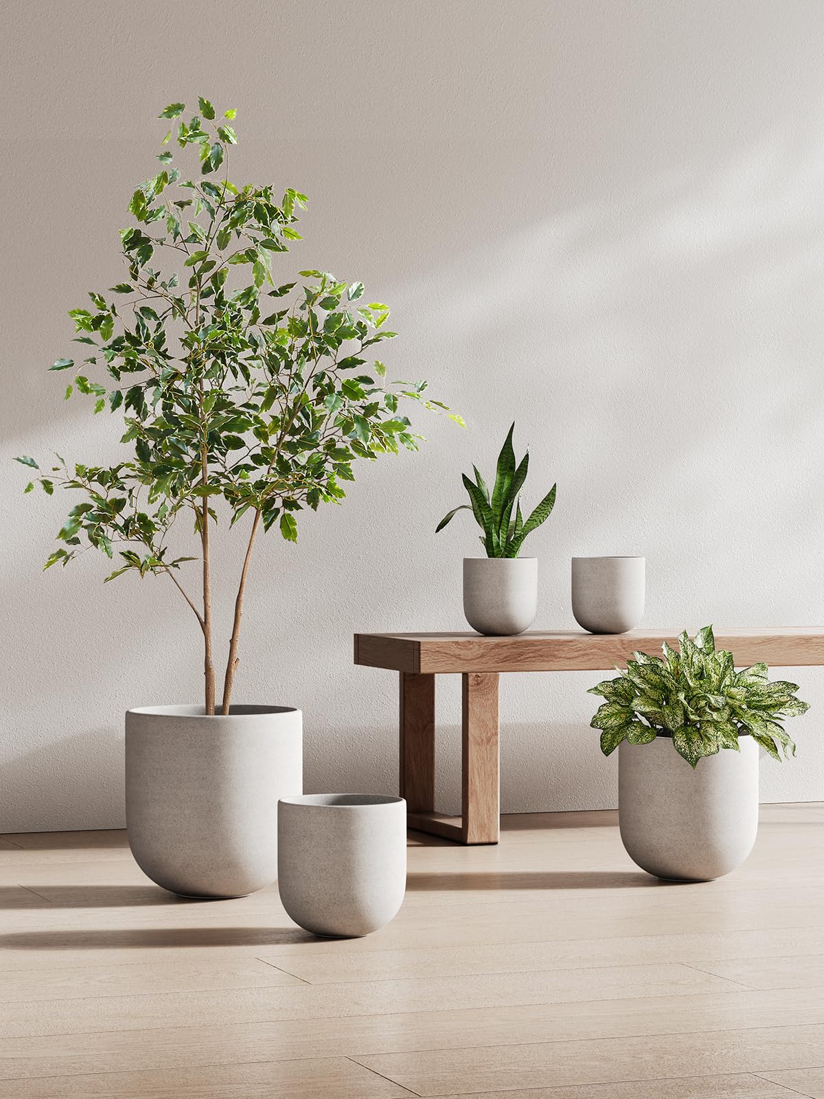 LE TAUCI planter placed on a shelf in a modern space.
