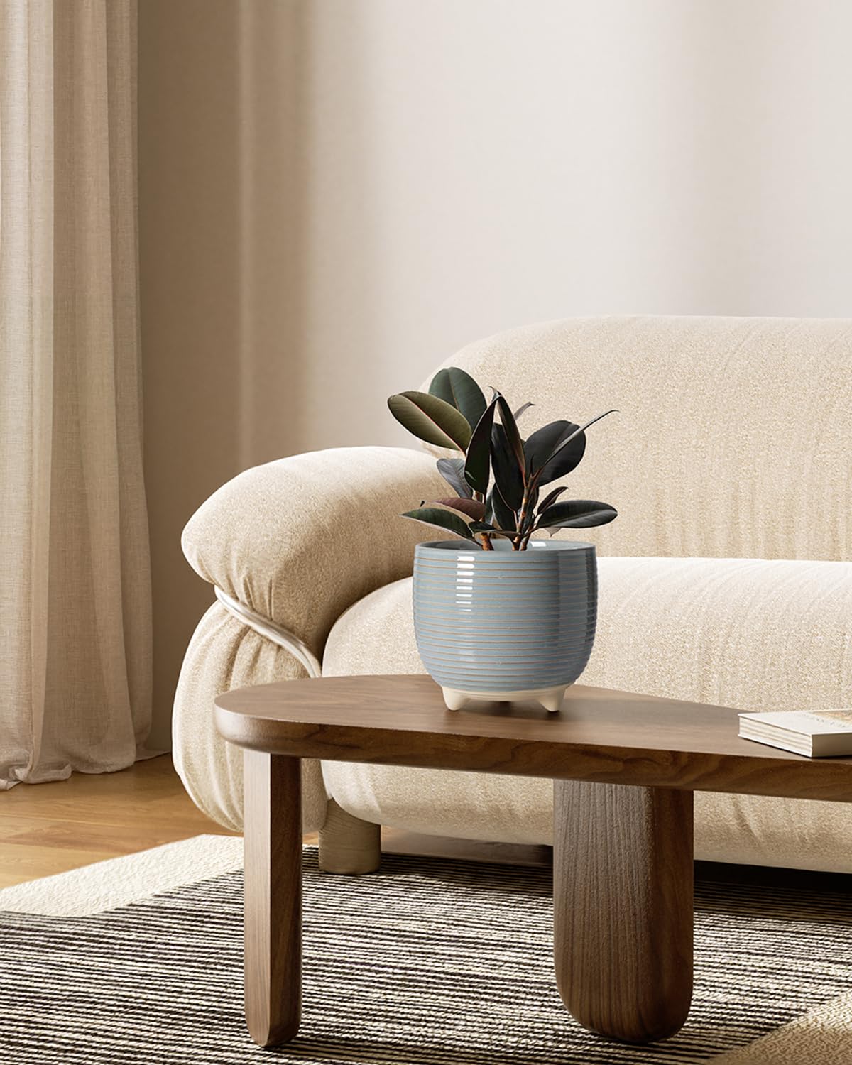 LE TAUCI ceramic pot 5.1 inch small perfect for succulents and herbs on desks.