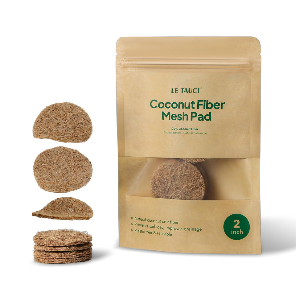 LE TAUCI coconut coir drainage pads for 2-inch pots improving soil retention and drainage