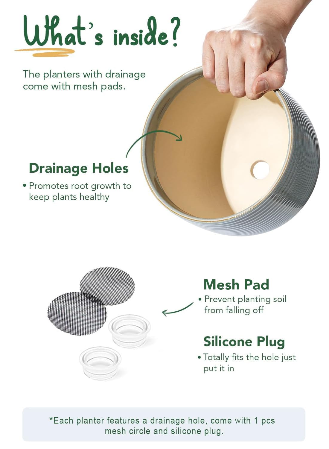 LE TAUCI indoor plant pot cleans easily with a soft damp cloth.