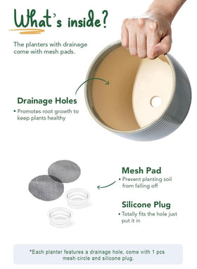 LE TAUCI indoor plant pot cleans easily with a soft damp cloth.