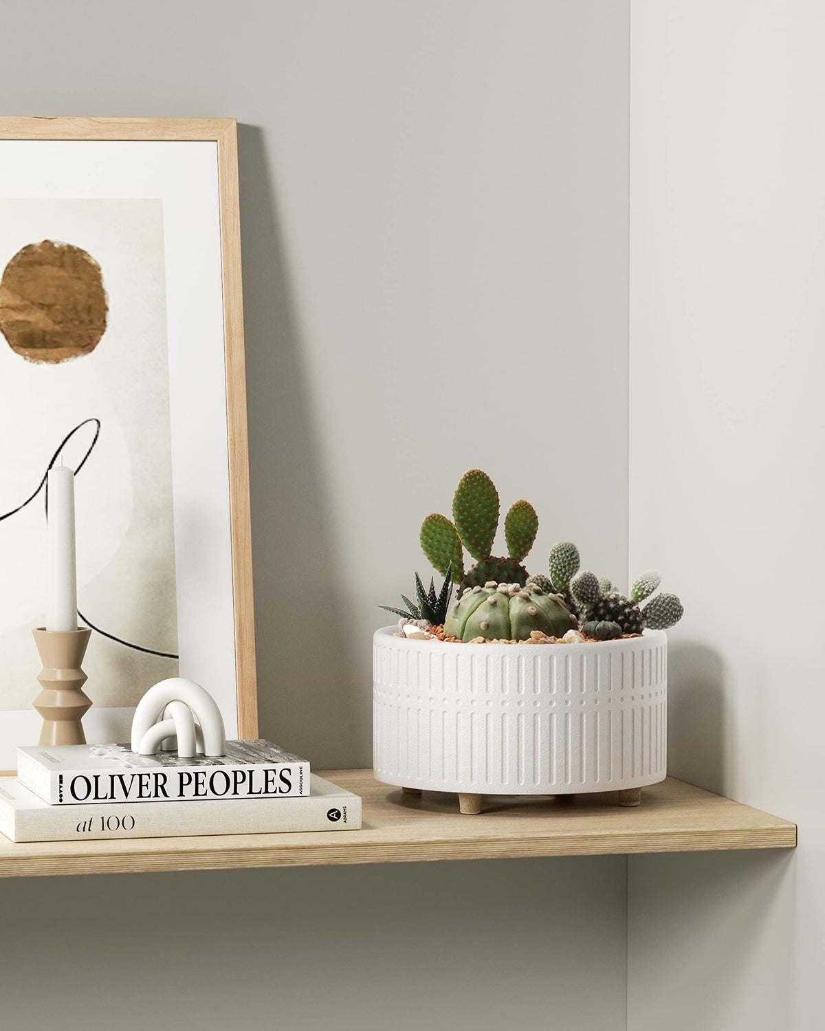 LE TAUCI matte white glaze planter shows texture depth and easy cleaning.