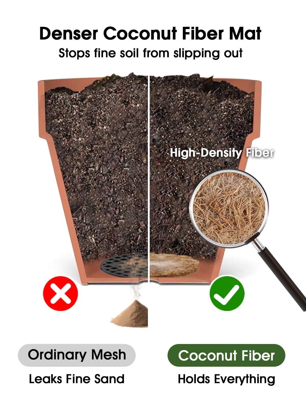LE TAUCI pot hole cover coir pad prevents soil loss