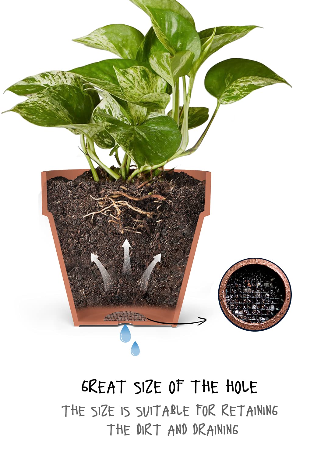LE TAUCI soil-spill prevention pad keeps decks clean.