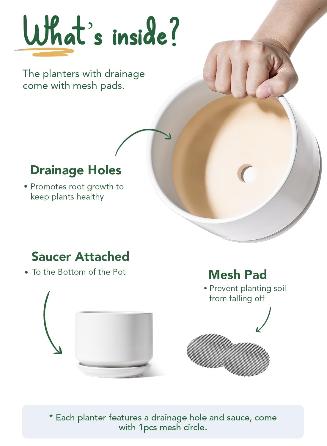 LE TAUCI white glaze ceramic pot adds modern style and stain resistance