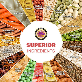 Leach Grain & Milling Co. Large Hookbill Cuisine fruits-vegetables mix adds natural flavor and crunch.