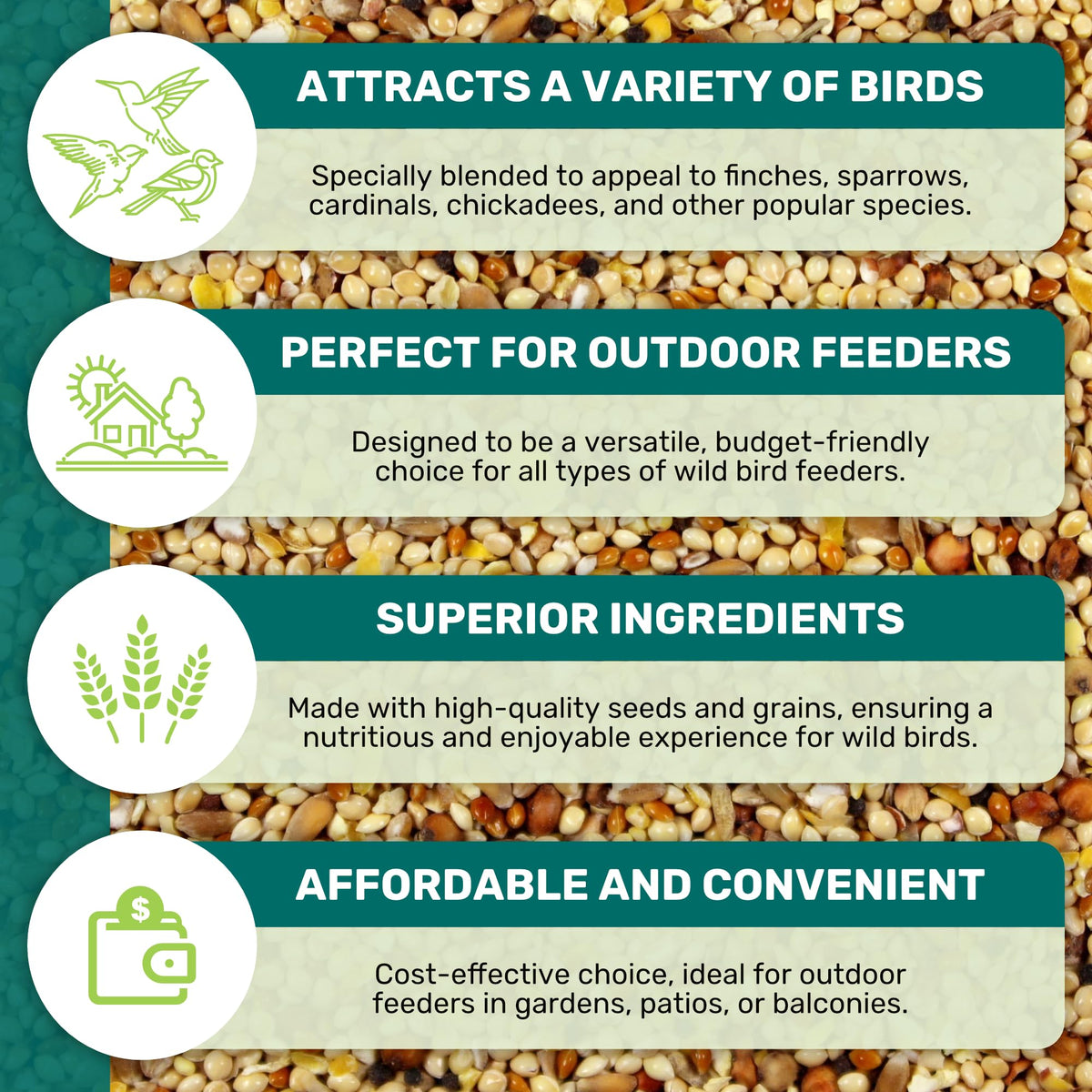 Leach Grain & Milling Co. Family-owned heritage seed brand shown with durable packaging and trusted quality.