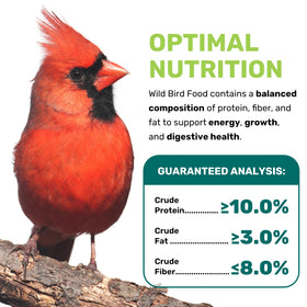 Leach Grain & Milling Co. Premium mix with real ingredients loved by cardinals, finches, and chickadees.