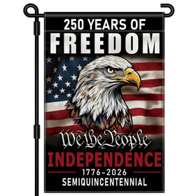 Leadinor 250th anniversary flag with eagle front, ideal for outdoor display.