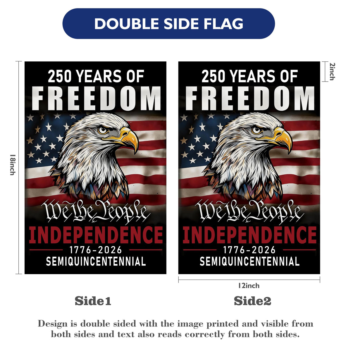 Leadinor patriotic garden flag eagle closeup showing vibrant color.