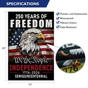 Leadinor USA flag 1776-2026 backside view, double-sided clarity.