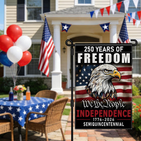 Leadinor yard decor flag view adds festive curb appeal.