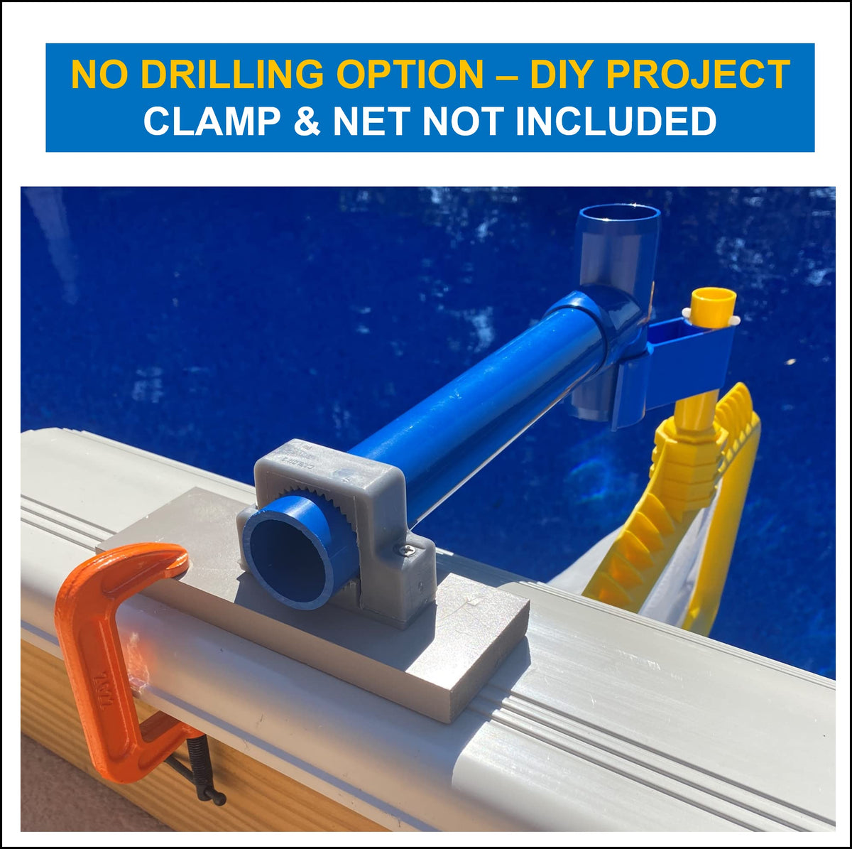 Leaf Bone skimmer kit net-grip design safely holds most leaf nets.