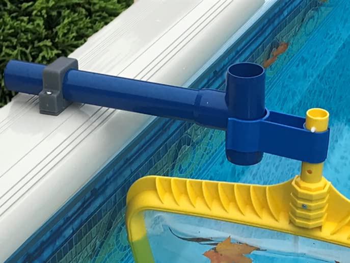Leaf Bone skimmer kit top rail clip secures waterline attachment for pools.