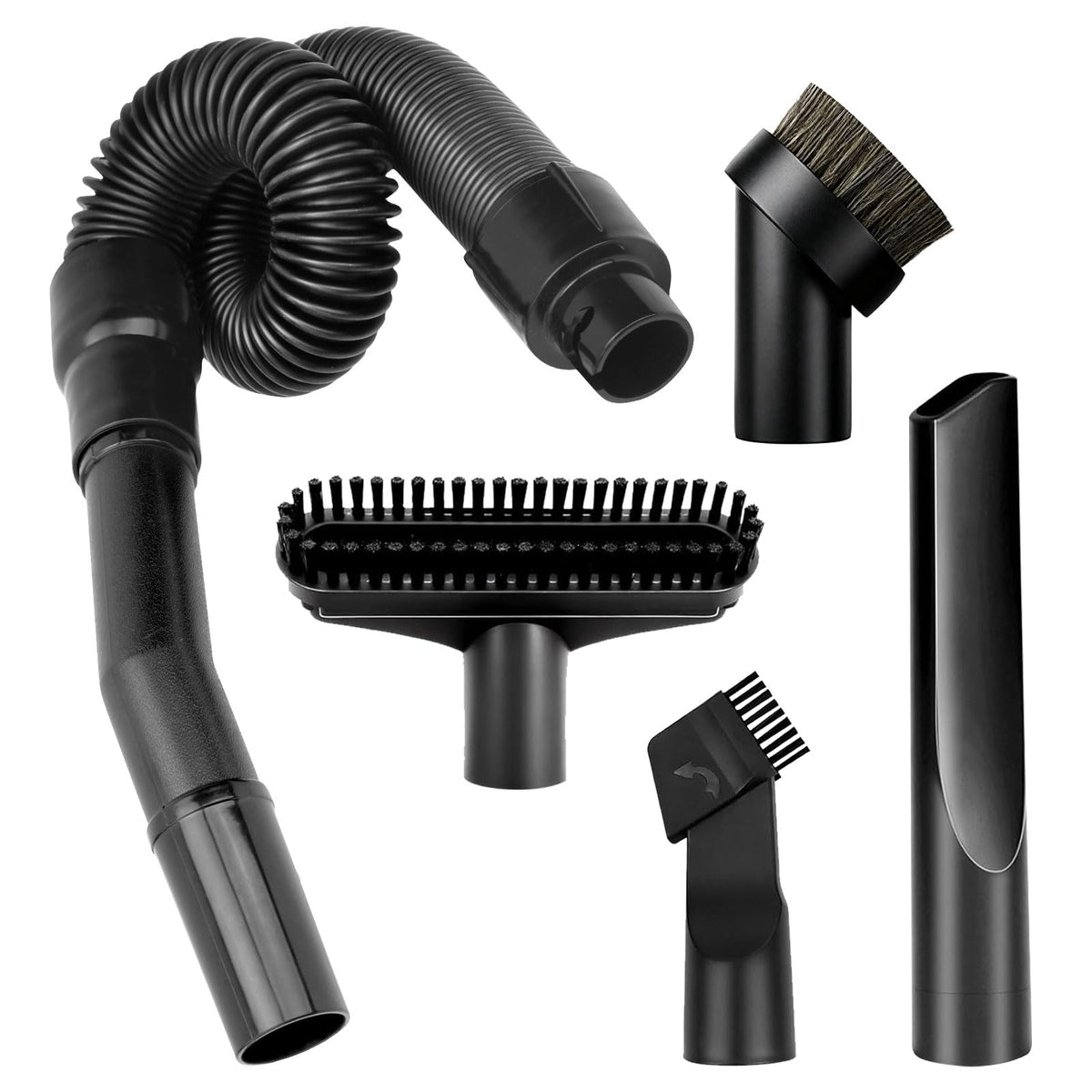 LEAFLEX hose replacement with universal attachments showing extended 4ft reach for versatile cleaning.