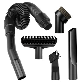 LEAFLEX hose replacement with universal attachments showing extended 4ft reach for versatile cleaning.