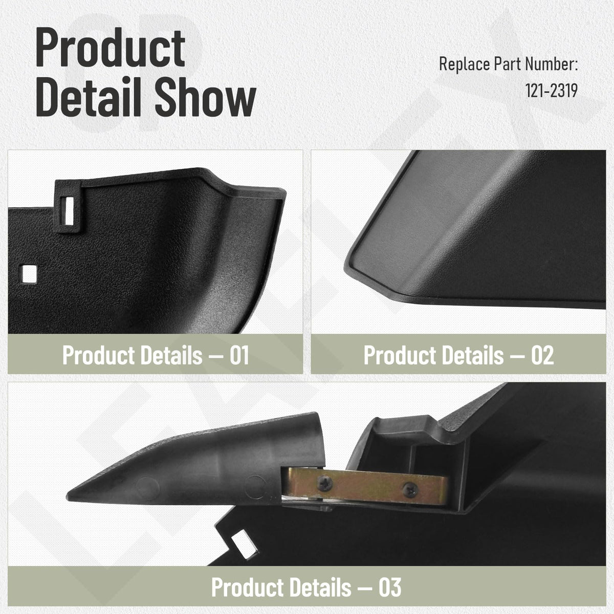 Leaflex side discharge chute close-up highlights durable construction and precise fit.
