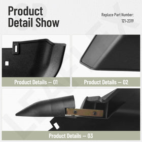 Leaflex side discharge chute close-up highlights durable construction and precise fit.