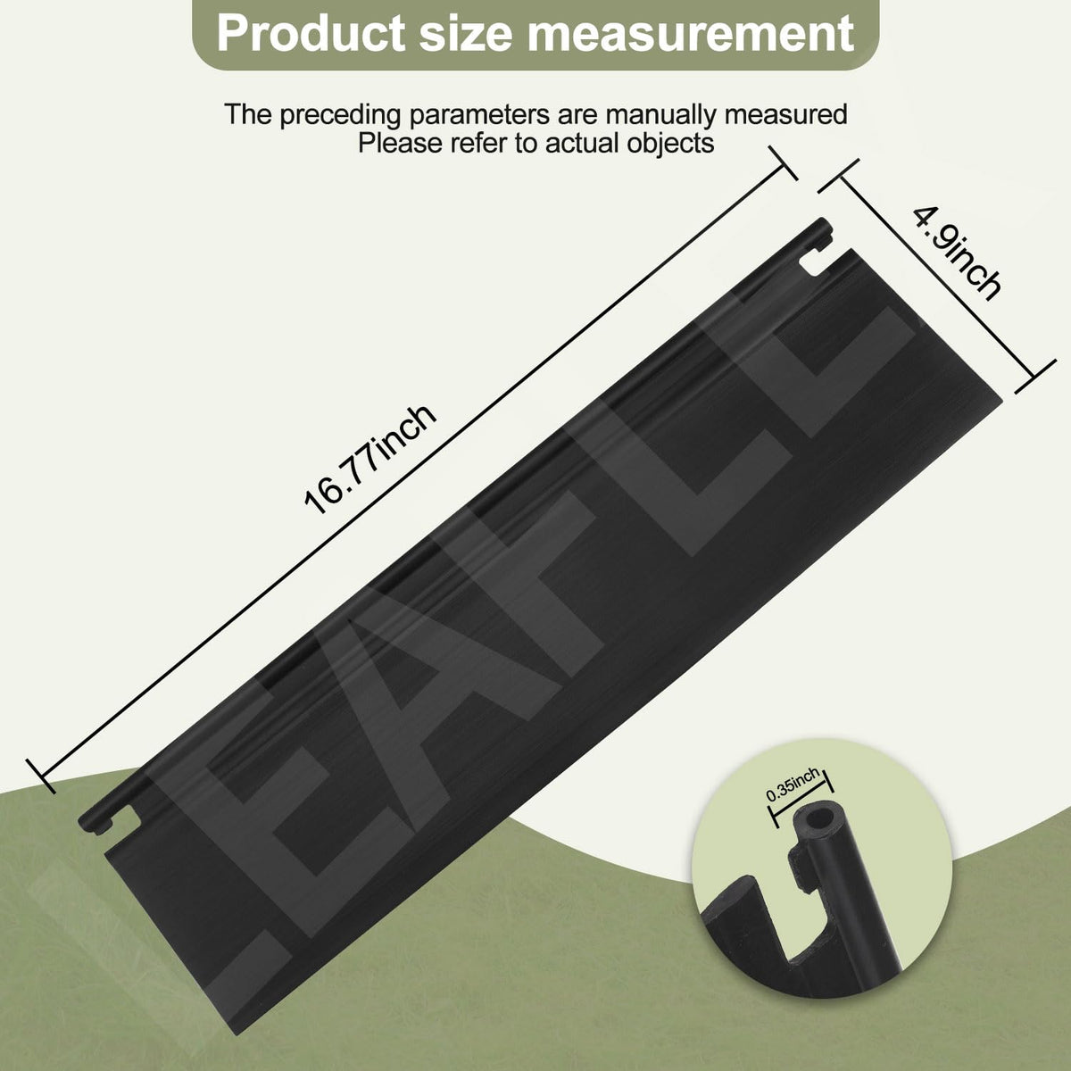 Leaflex shield front view shows sturdy guard for reliable protection during mowing.
