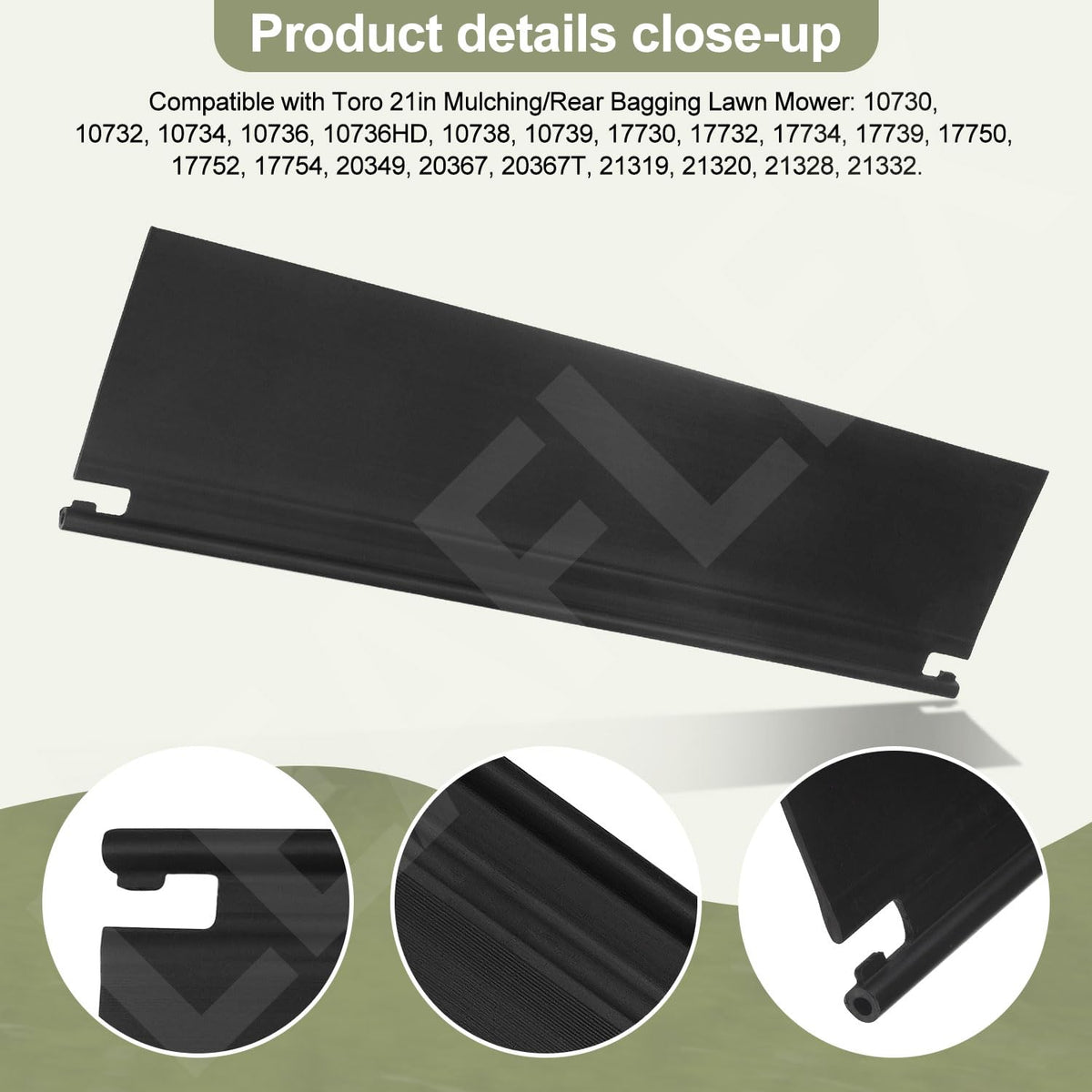 Leaflex trailing flap shield installation guide illustrates simple screw-in fit.