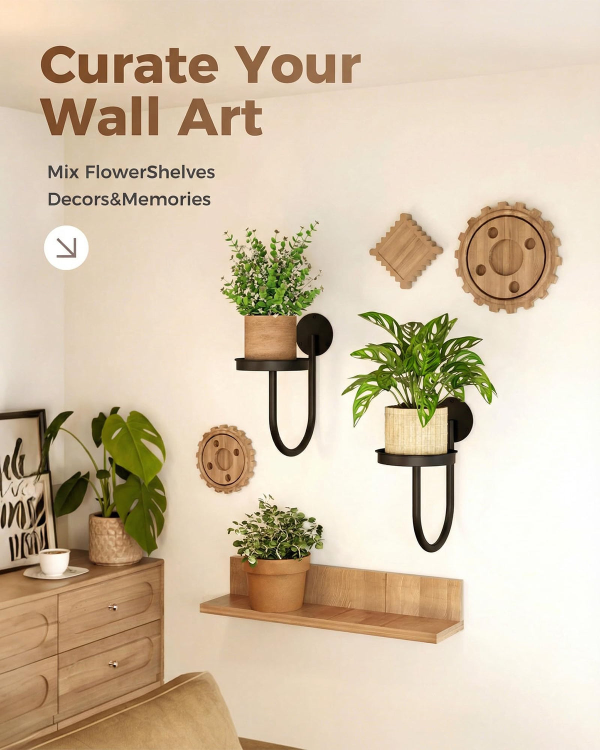 Leaflull hanging plant holder modern black creates a living wall display