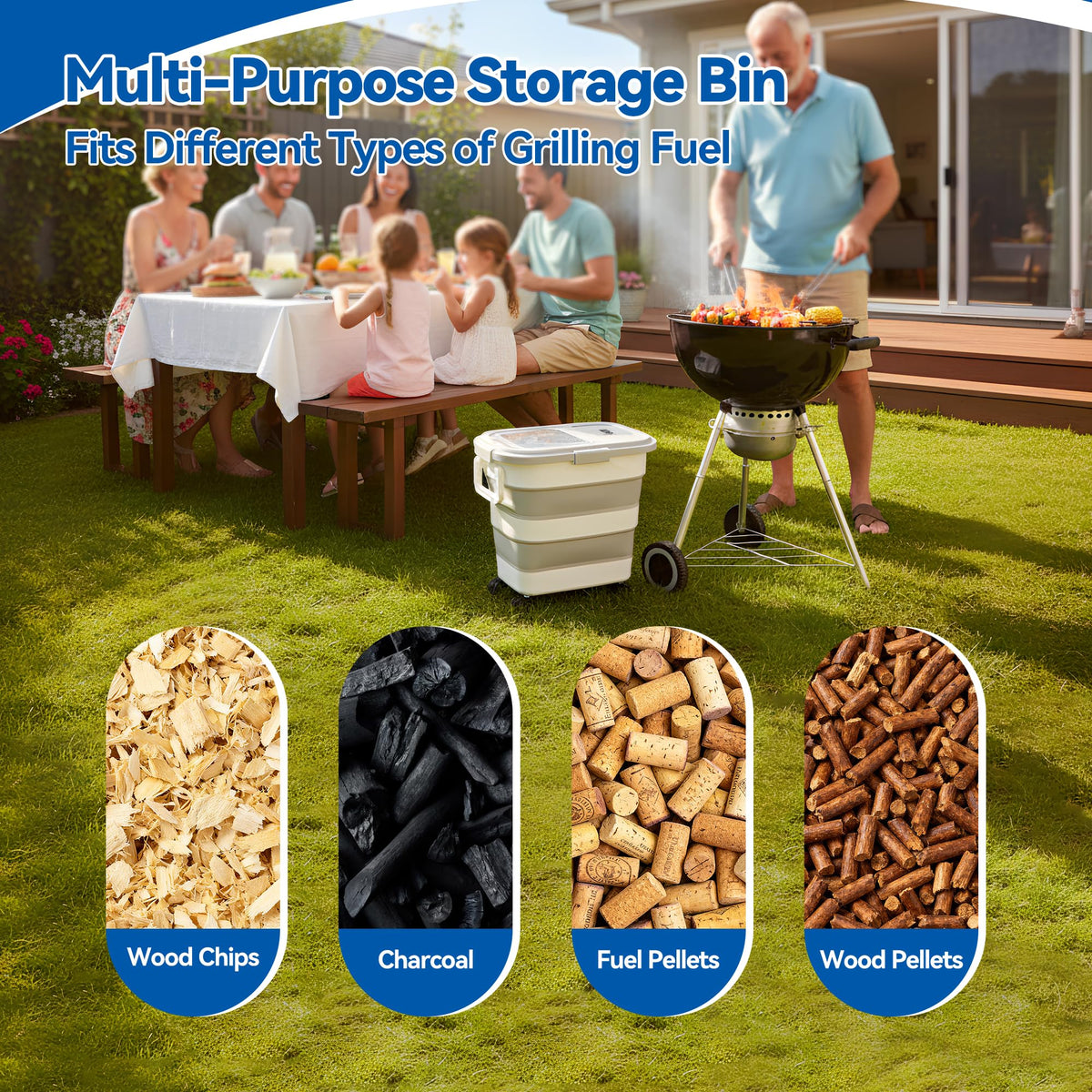 Leafory labels and scoop help keep contents organized.