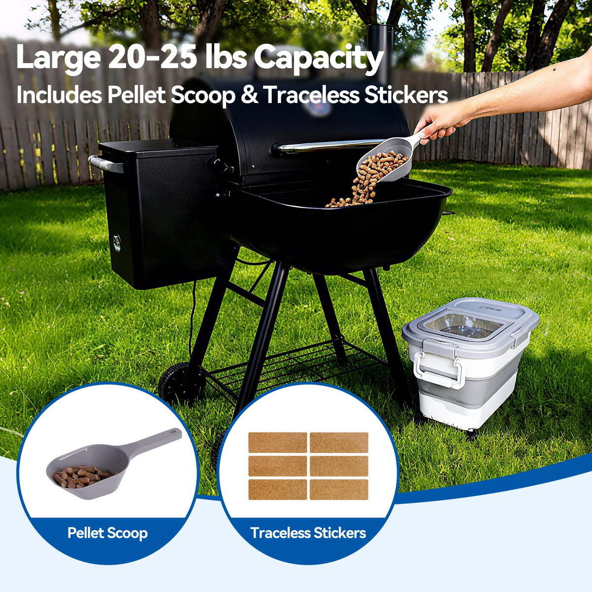 Leafory foldable design saves space in outdoor grilling areas.