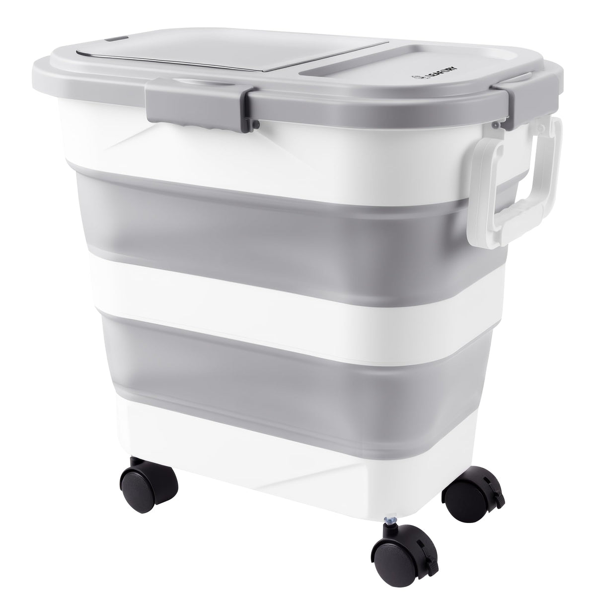 Leafory wood pellet storage container with clear window shows pellet level at a glance.