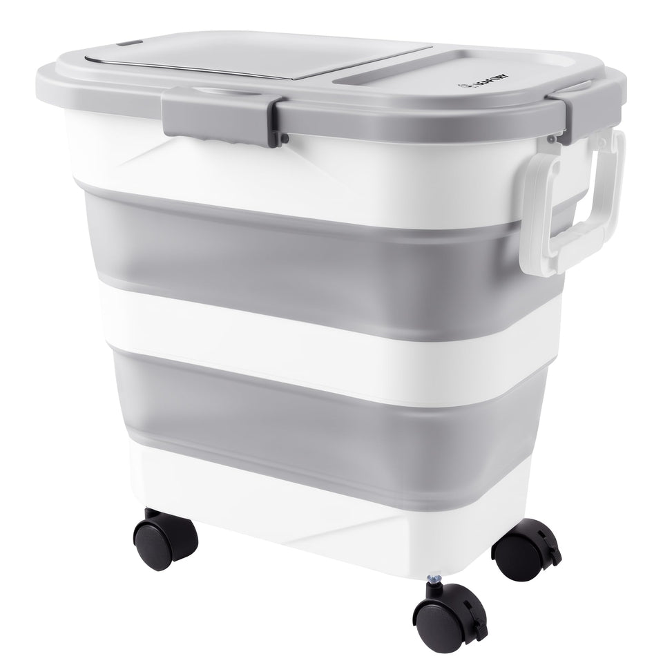 Leafory wood pellet storage container with clear window shows pellet level at a glance.
