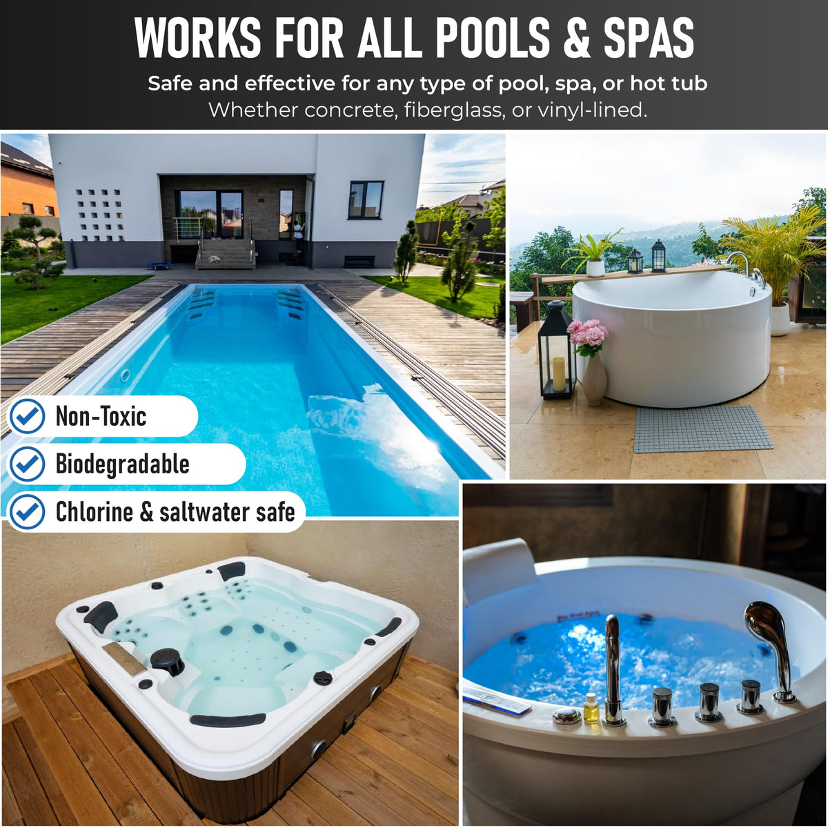 Leak Oracle biodegradable dye formula safe for families and compatible with pool sanitation chemicals.
