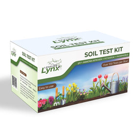 Leaping Lynx Complete Soil Test Kit box with all components for at-home analysis and quick results.