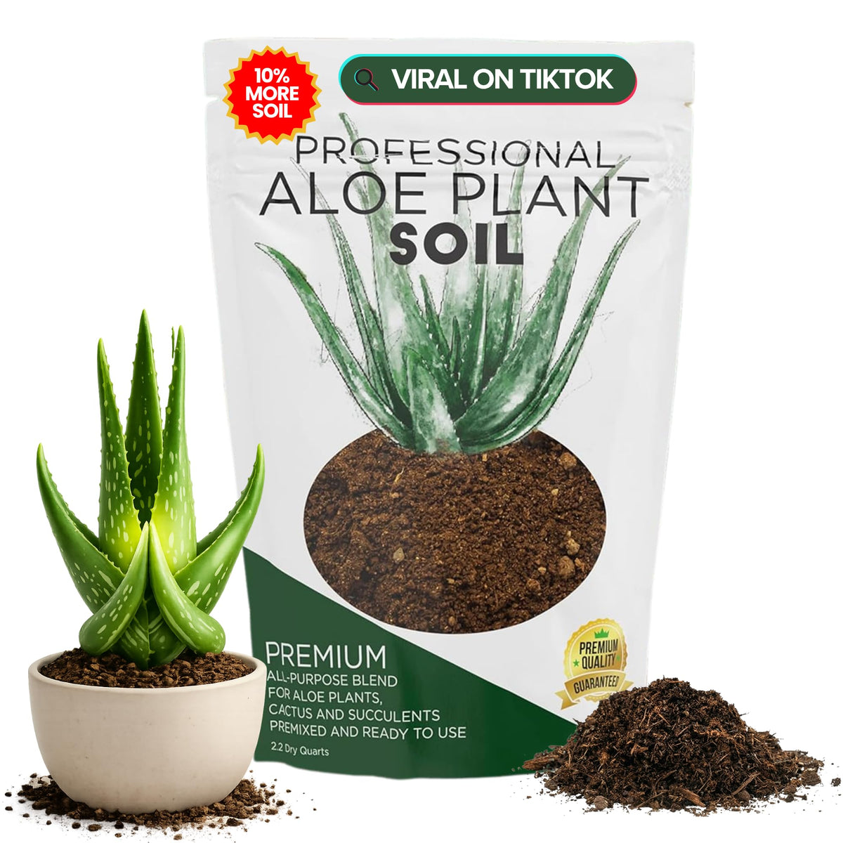 Leaves and Soul Aloe Soil Mix bag – ready-to-use formula promotes healthy root growth.