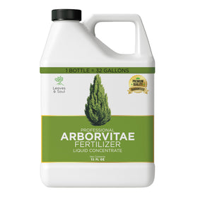 Leaves and Soul Arborvitae Fertilizer bottle pour supports quick root uptake and vibrant foliage.