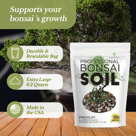 Leaves and Soul bonsai soil mix close-up showing lava, pinebark, and calcined clay for drainage