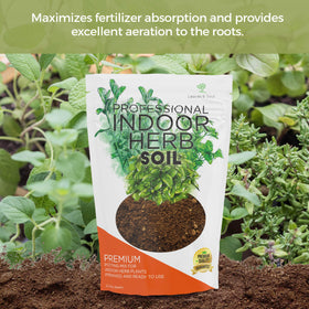 Leaves and Soul coco coir and peat texture balancing moisture for indoor herbs.