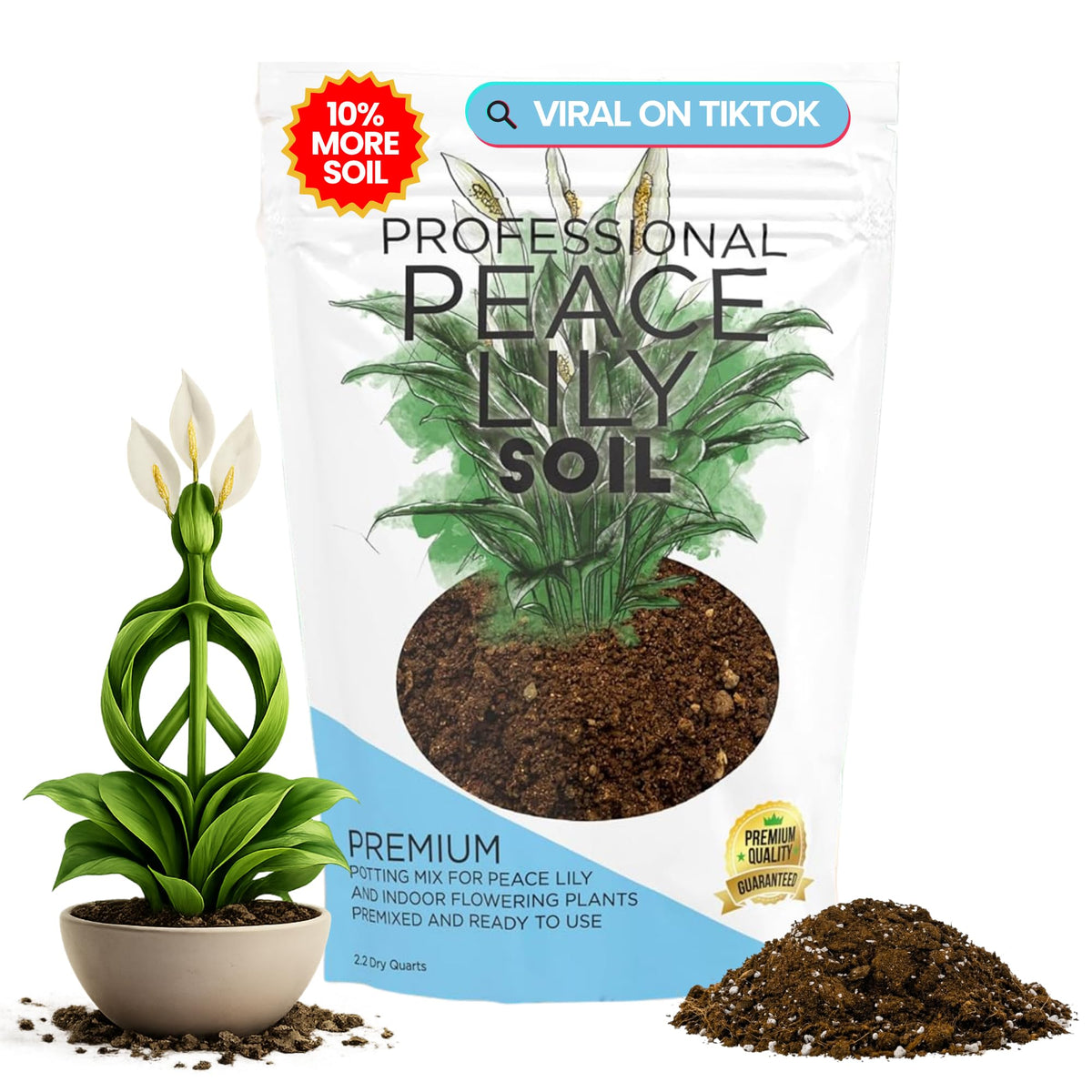 Leaves and Soul made in USA label, reliable quality for plant care.