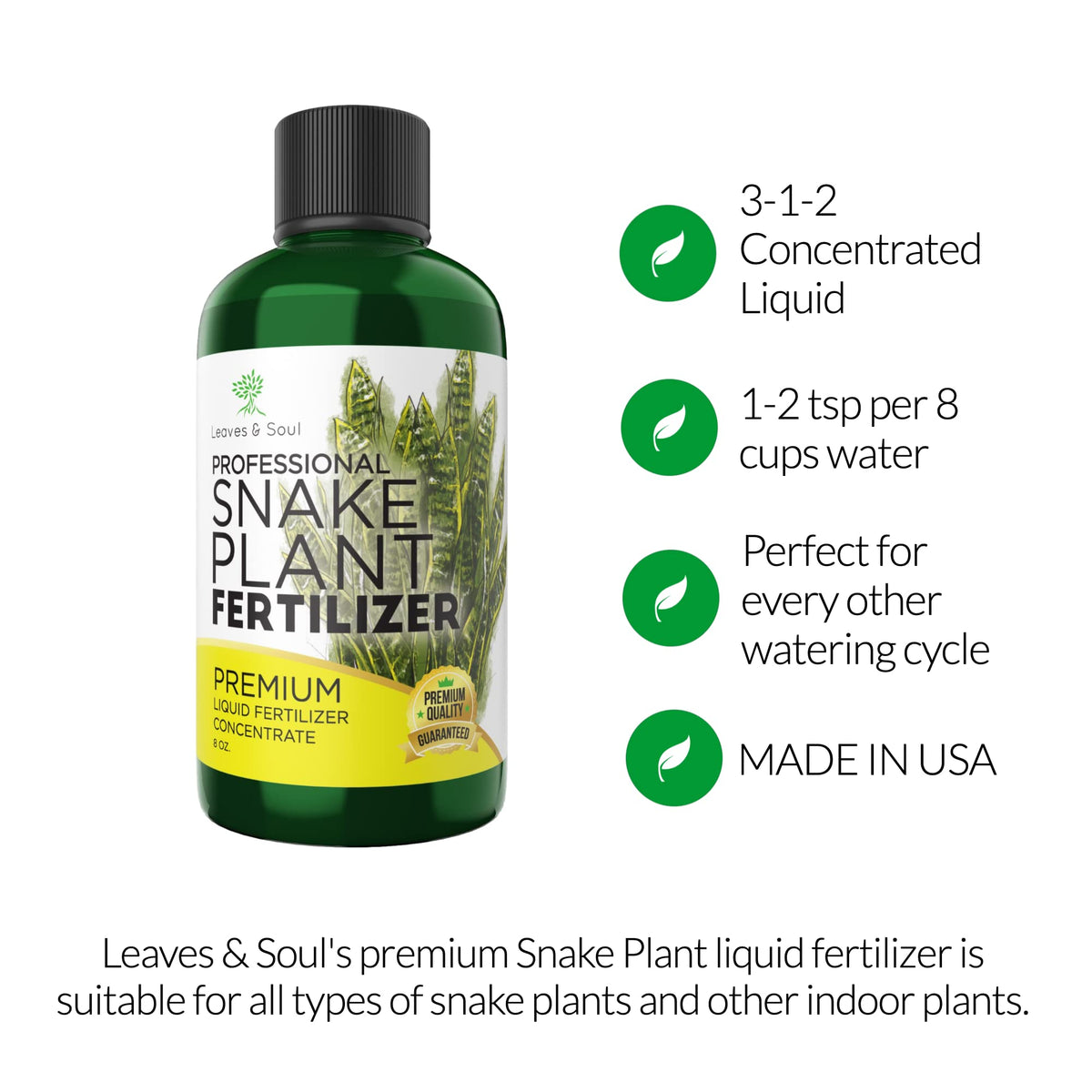 Leaves and Soul money-back guarantee label ensures trusted quality for indoor plants