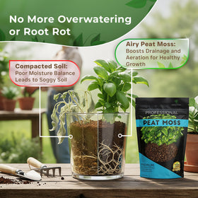 Leaves and Soul peat moss soil-mix demonstrates easy blending into potting soil for improved aeration.
