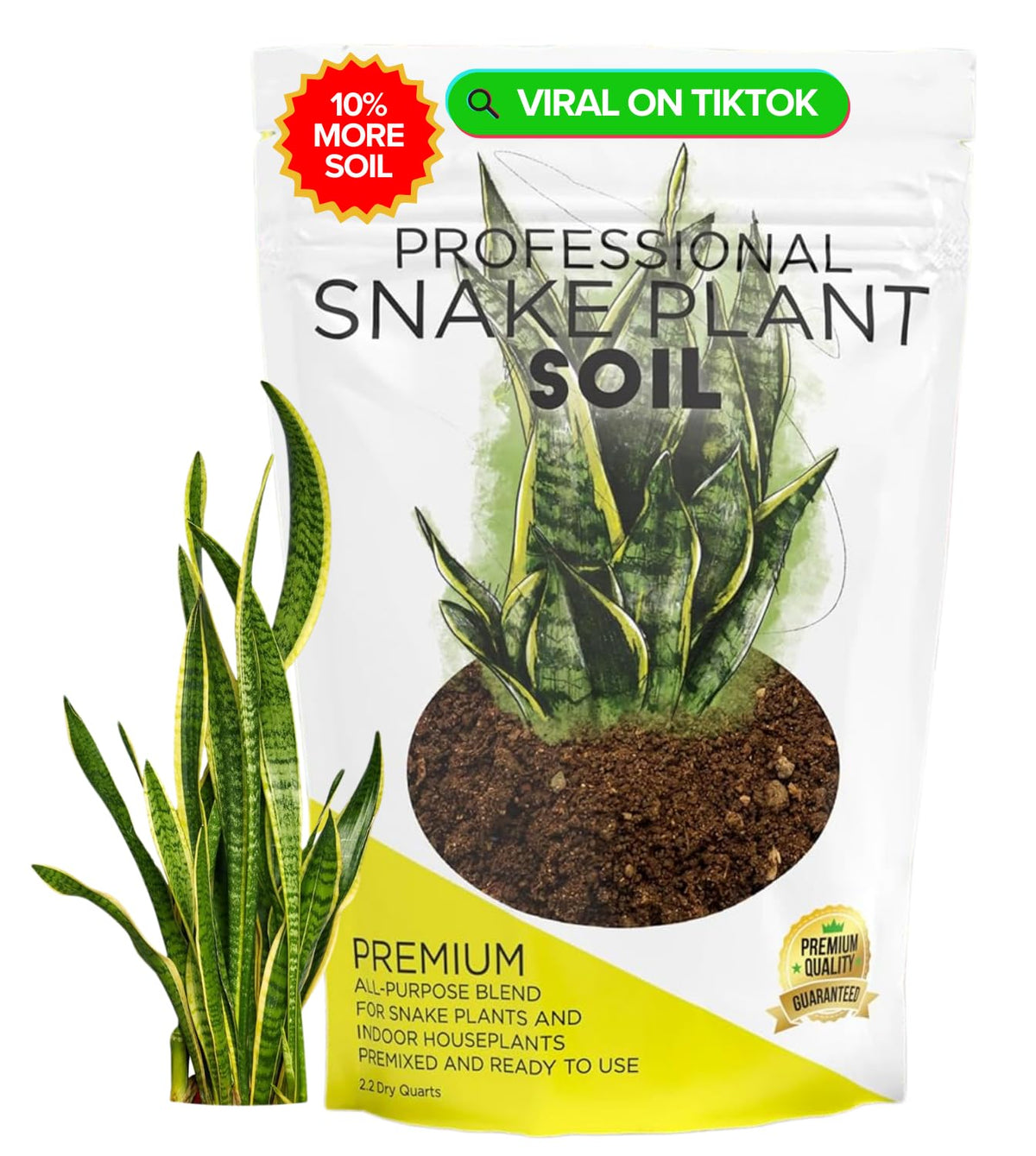 Leaves and Soul snake plant soil bag ready for repotting