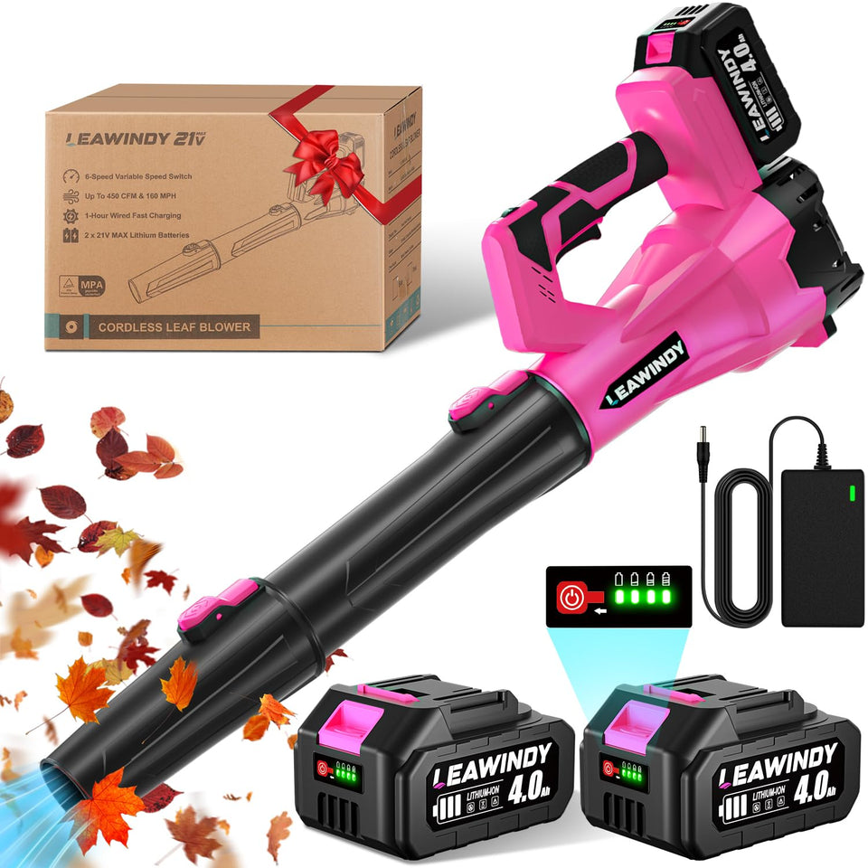 LEAWINDY cordless blower with a compact design for easy storage and light daily yard work.
