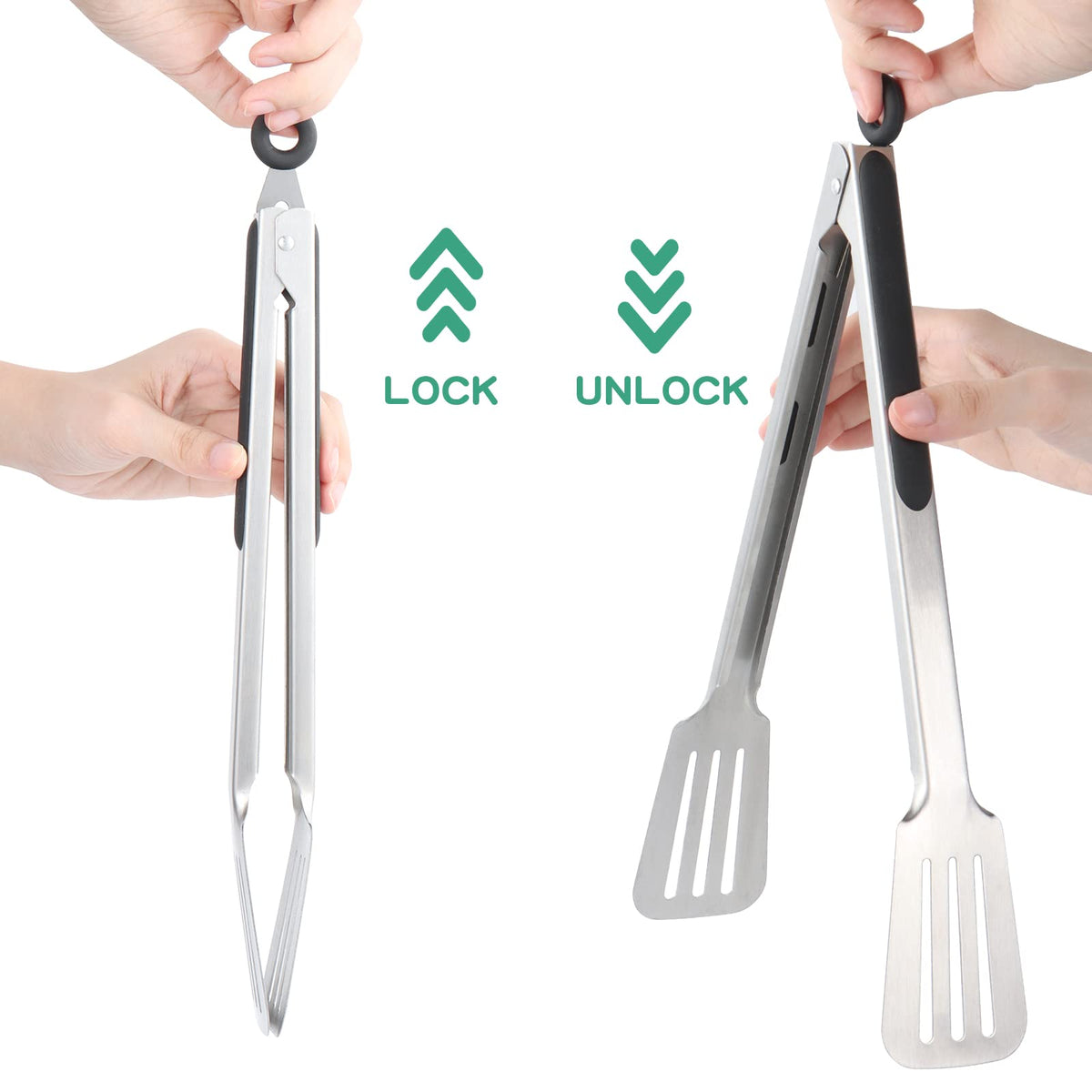 Lebabo metal tongs dishwasher-safe for quick cleanup.