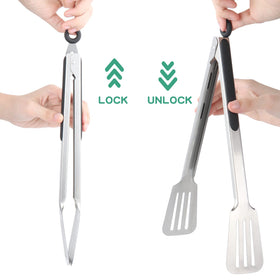 Lebabo metal tongs dishwasher-safe for quick cleanup.