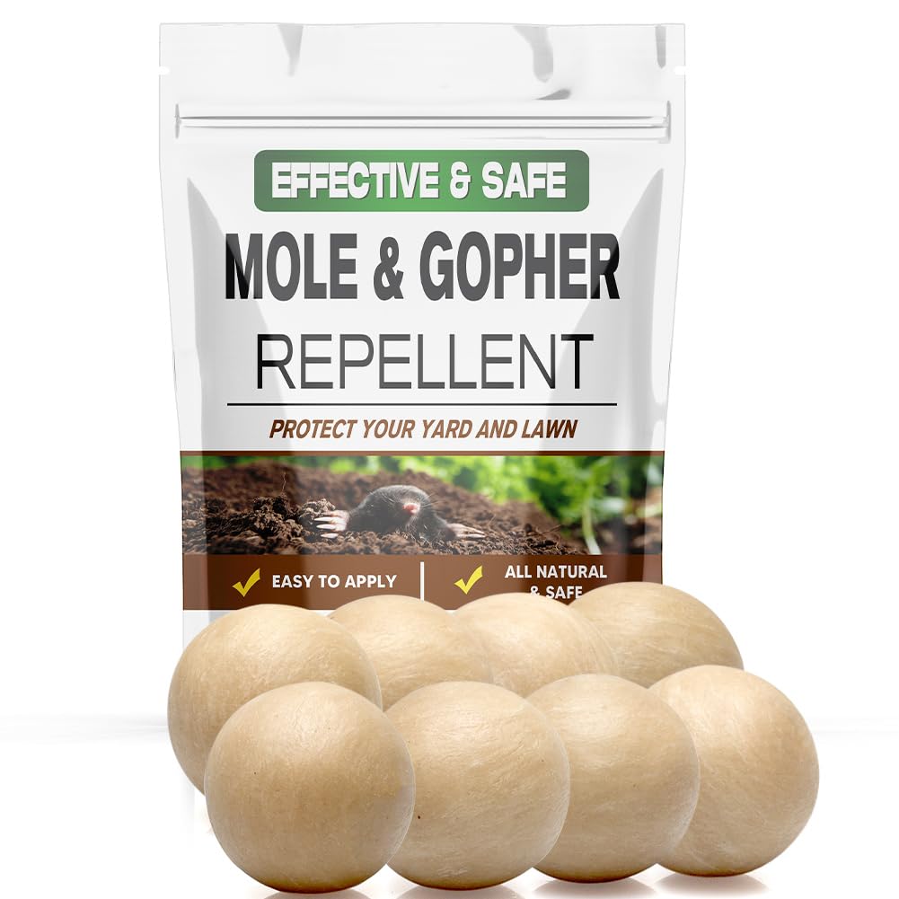 LEBMP Mole Repellent granules in bag protect lawns from burrowing pests.